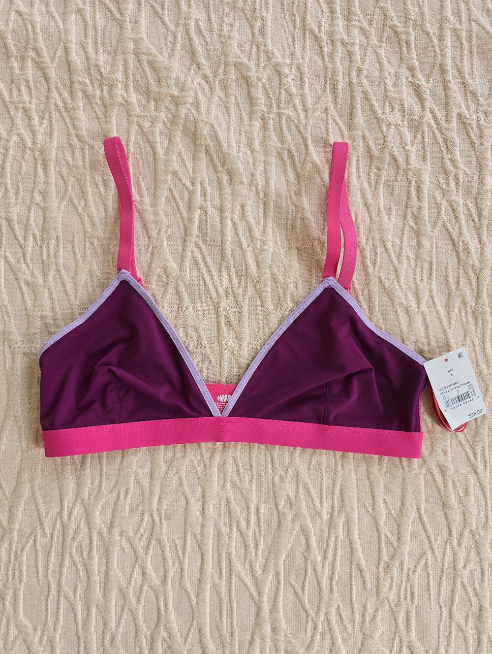 NWT Parade Re:Play Triangle Bralette - Small - Sour Cherry